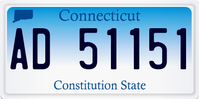 CT license plate AD51151