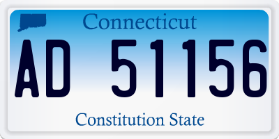 CT license plate AD51156