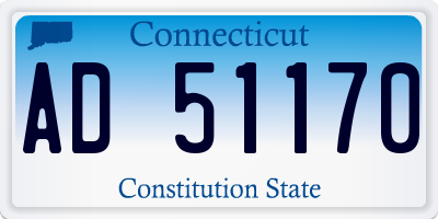 CT license plate AD51170
