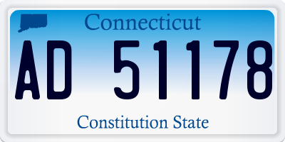 CT license plate AD51178