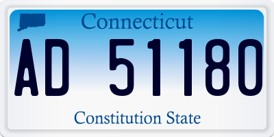 CT license plate AD51180