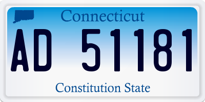 CT license plate AD51181