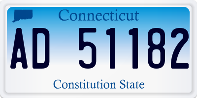 CT license plate AD51182