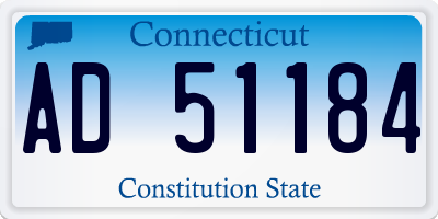 CT license plate AD51184