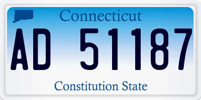 CT license plate AD51187
