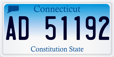CT license plate AD51192