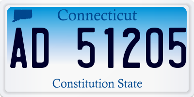 CT license plate AD51205