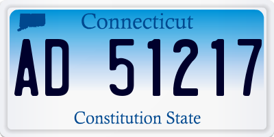 CT license plate AD51217