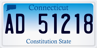 CT license plate AD51218