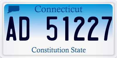 CT license plate AD51227