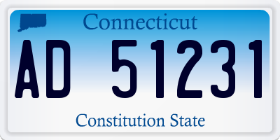 CT license plate AD51231
