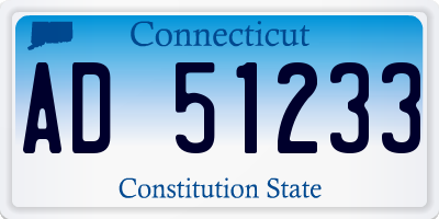 CT license plate AD51233