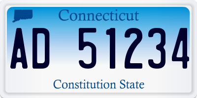 CT license plate AD51234