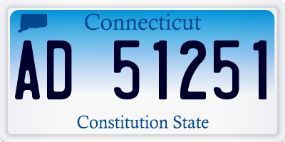 CT license plate AD51251