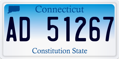 CT license plate AD51267