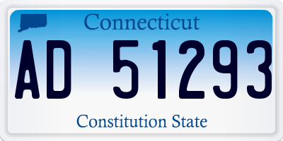 CT license plate AD51293