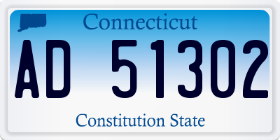 CT license plate AD51302
