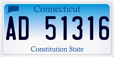 CT license plate AD51316