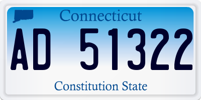 CT license plate AD51322