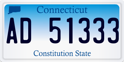 CT license plate AD51333