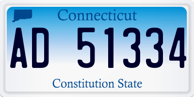 CT license plate AD51334