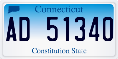 CT license plate AD51340
