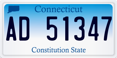 CT license plate AD51347