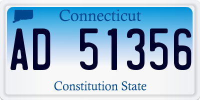 CT license plate AD51356