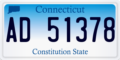 CT license plate AD51378