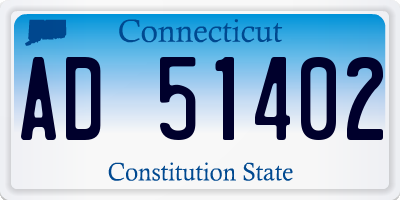 CT license plate AD51402