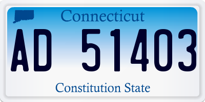 CT license plate AD51403