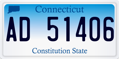 CT license plate AD51406