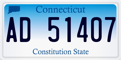CT license plate AD51407