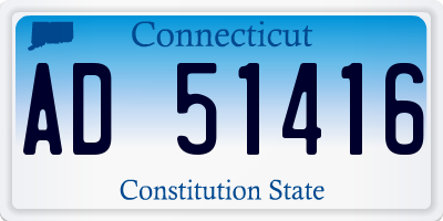 CT license plate AD51416