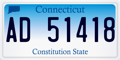 CT license plate AD51418