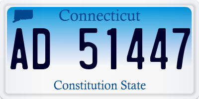 CT license plate AD51447