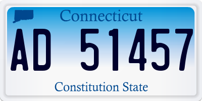 CT license plate AD51457