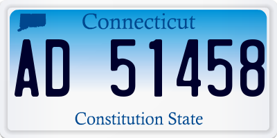 CT license plate AD51458