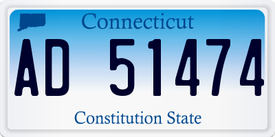 CT license plate AD51474