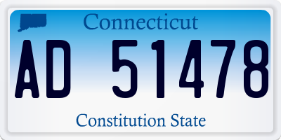 CT license plate AD51478