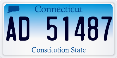 CT license plate AD51487