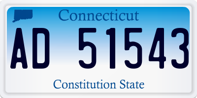 CT license plate AD51543