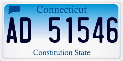 CT license plate AD51546