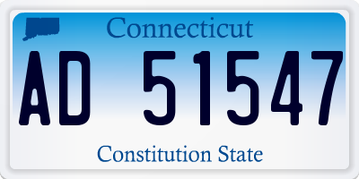 CT license plate AD51547