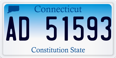 CT license plate AD51593