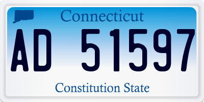 CT license plate AD51597