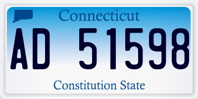 CT license plate AD51598