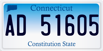 CT license plate AD51605