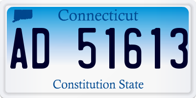 CT license plate AD51613