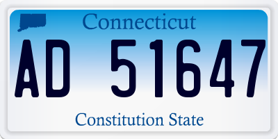 CT license plate AD51647